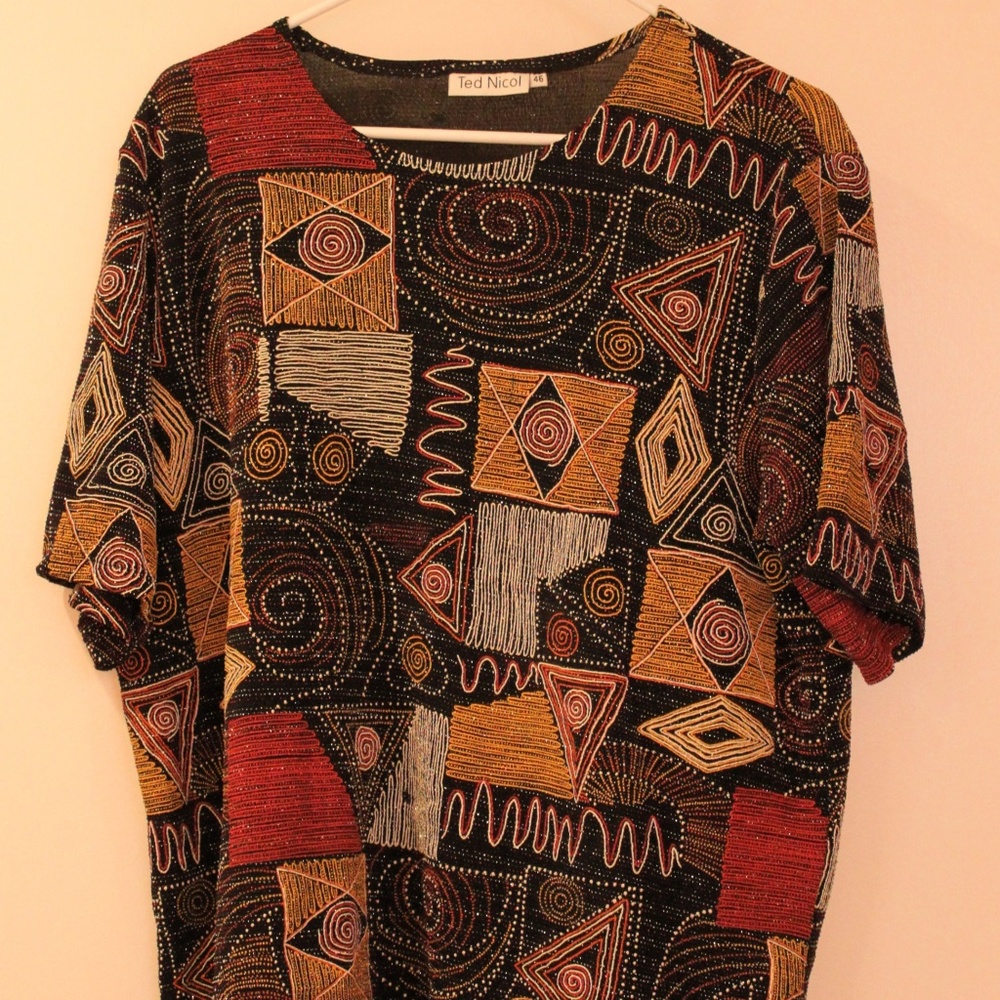 Shimmery New Year's Eve Beaded Top XL